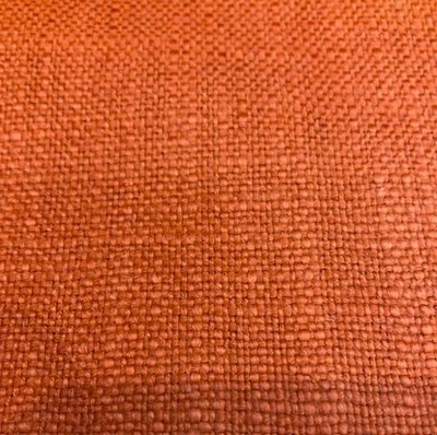 3 Yards of Fiery Orange Red Linen Upholstery Weight Home Decor Fabric