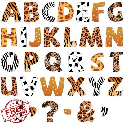 Qyeahkj 7'' Animal Print Bulletin Letters