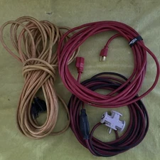 extension CORDS cables + 1 TriTap adapter 1 X 50' 2 X 25' VGC tested & WORKING