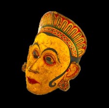 Maschera Regina Reale in Legno 10 Pollici Artigianale Unica dallo Sri Lanka | Tradizionale