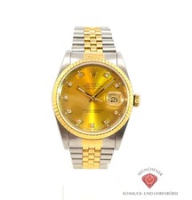Rolex Datejust 16233 Stahl/Gold Autom. 36mm Brillantzifferblatt Gold Pap. 1989