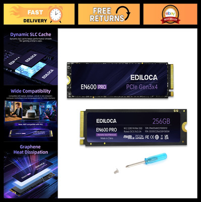 256GB NVMe M.2 2280 SSD, PCIe 3.0, Up to 1400MB/s, 3D NAND, Graphene Cooling, PC