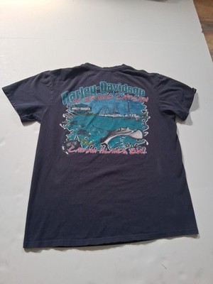 Harley Davidson Motorcycles Stingray Grand Cayman T Shirt Adult Med Black Mens