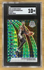 RC SGC 10 🔥 2023-24 Panini Mosaic - Elevate Victor Wembanyama Green Prizm