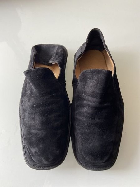 Men Bally Loafers Black Suede 41.5