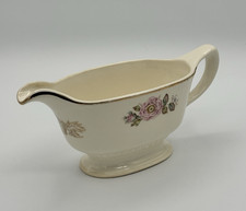 Homer Laughlin Queen Esther Gravy Boat Floral Gold Trim USA Vintage Cottagecore