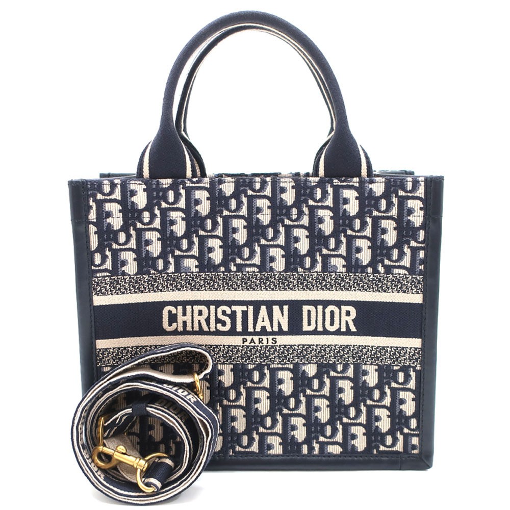 Dior Small Oblique Navy Leather Book Tote Bag M1325CZBB