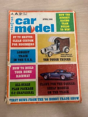 Car Model Magazine April 1966 Russkit Chaparral Tough Trucks Hobby