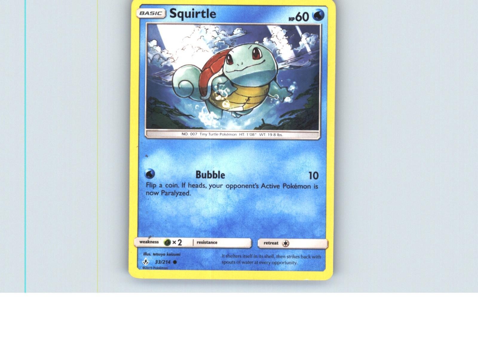 Squirtle 33/214 Common Unbroken Bonds Pokemon Near Mint