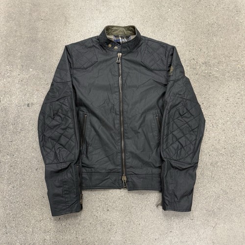 Belstaff Outlaw Black Waxed Jacket Coat Mens Size 46