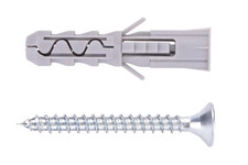 3 Packs Diall Grey Multi-purpose screw & wall plug 5mmx25mm, Pack of 50  x3
