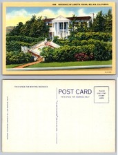 Residence Loretta Young Bel Air California Postcard