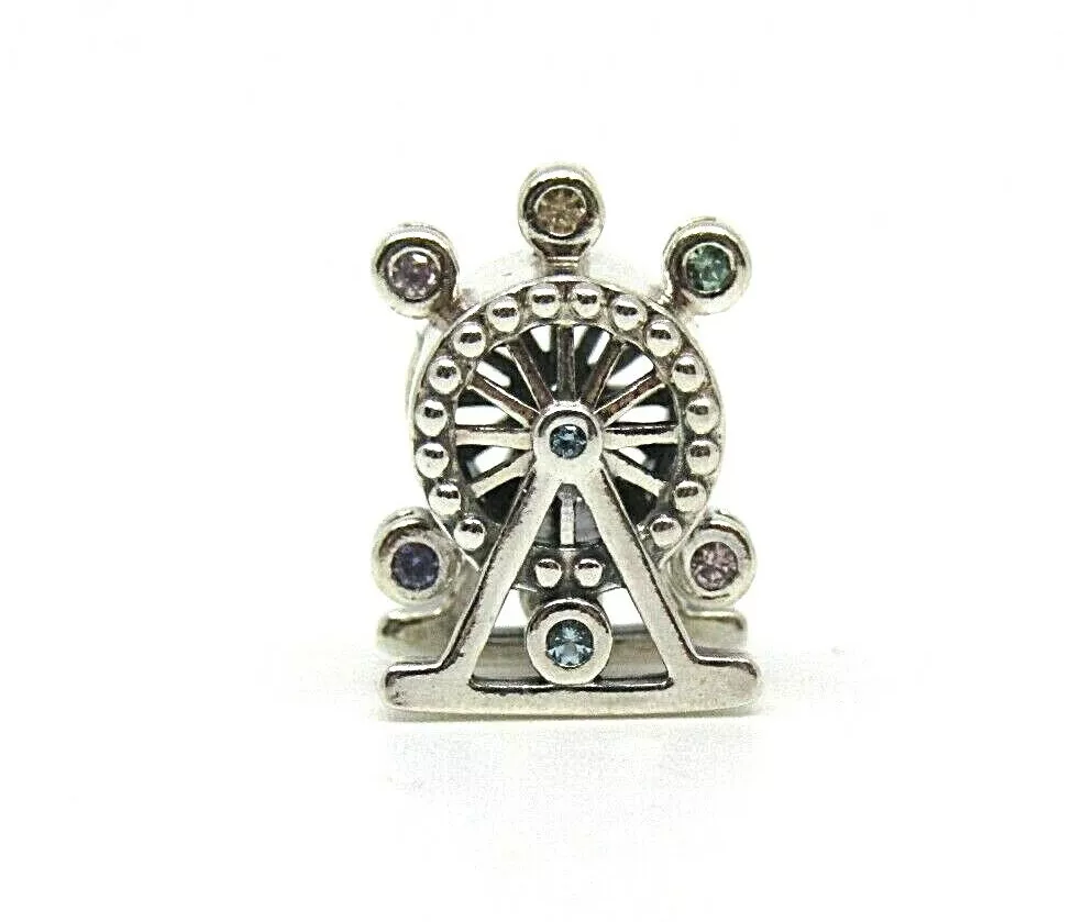 AUTHENTIC PANDORA 925 STERLING SILVER FERRIS WHEEL CHARM CRYSTALS CZ