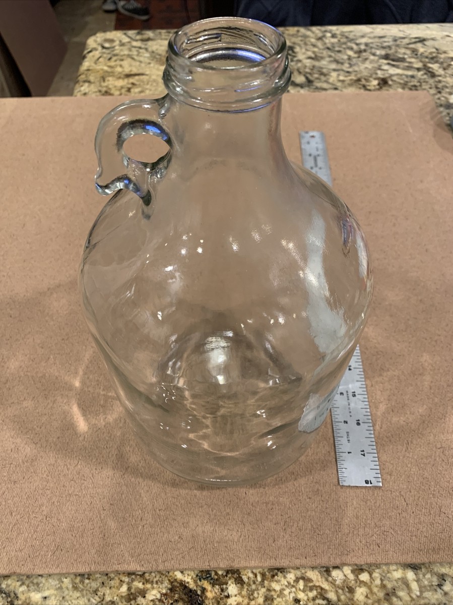 Antique One Gallon Clear Glass Jug with Finger Loop Moonshine Jug