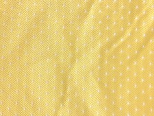 Yellow Basketweave Chevron Geometric White Swiss Dot Fabric Bolt 58"