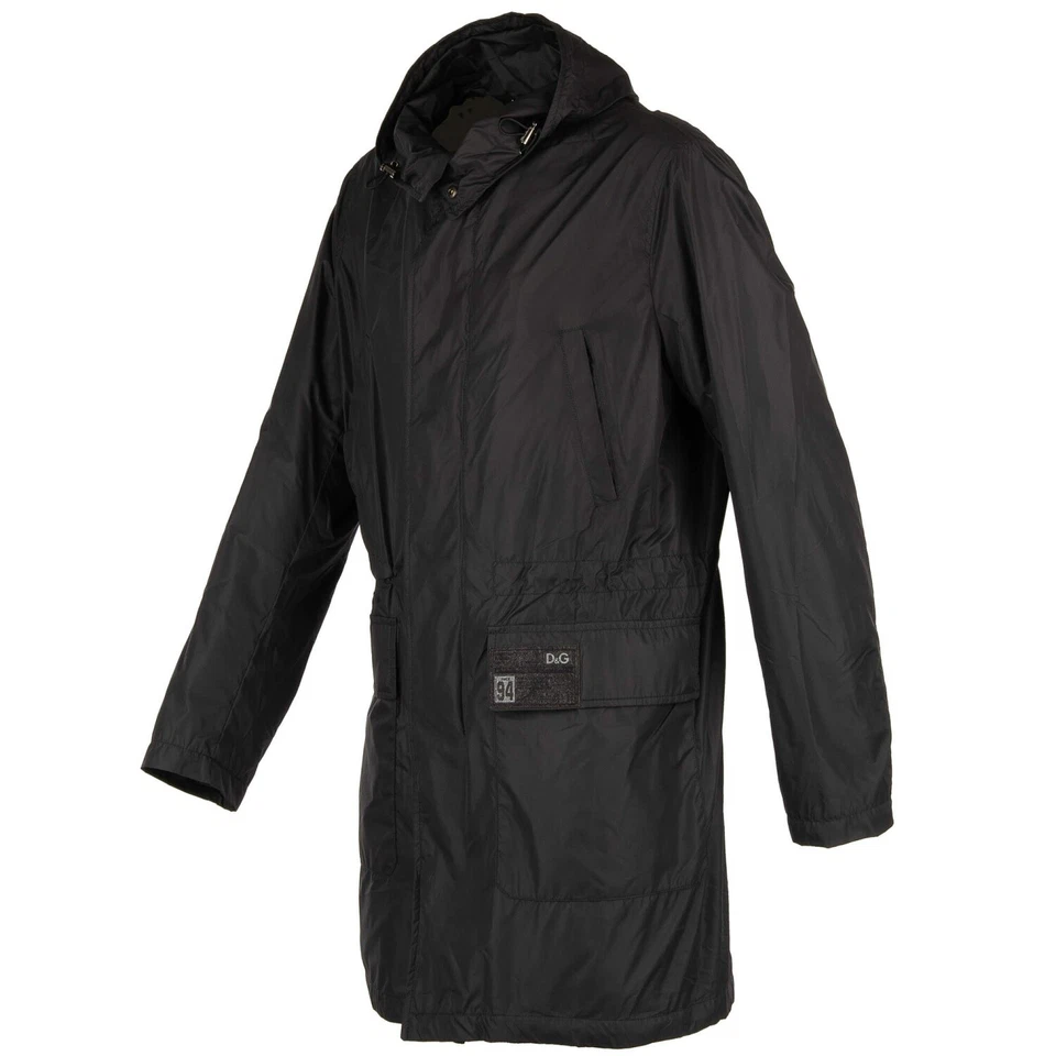Jaqueta Parka DOLCE & GABBANA com Capuz Chuva Leve com Logotipo Preta 11262 - Imagem 3 de 4