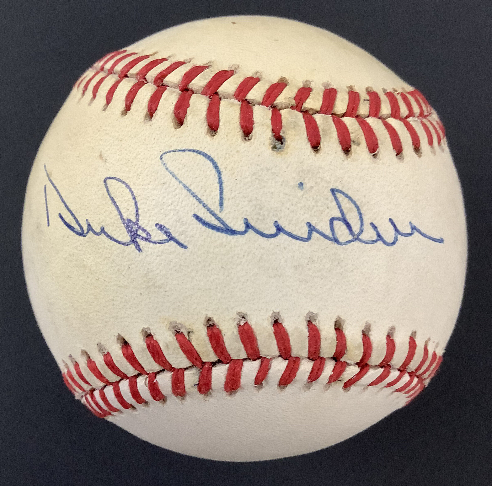 Duke Snider Autographed Signed Baseball Feeney Brooklyn La Dodgers Autograph 8X As HOF JSA 