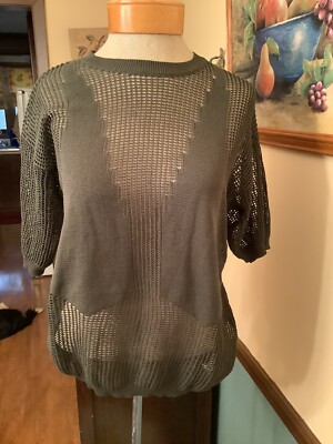 Dsquared2 Mesh Sweater With Mock Tie Vest M Green