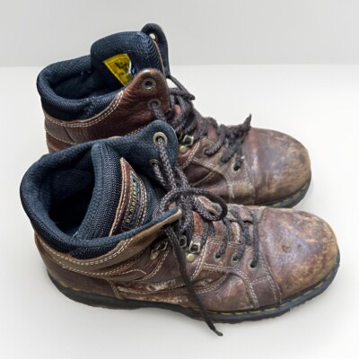 Dr Martens Steel Toe Safety Shoe Slip Resistant Brown Boots US 12