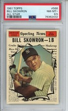 1961 Topps #568 Bill Skowron PSA 8.5 Centered Mint Corners New York Yankees