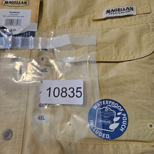 NWT Magellan Fishing Shirt Men 4XL Vented Button Up Short Sleeve Yellow NEW - Picture 11 of 11