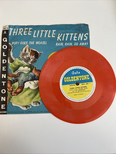 1961 GALA GOLDENTONE 78RPM SINGLE THREE LITTLE KITTENS 6” RECORD GG8 - Picture 5 of 12