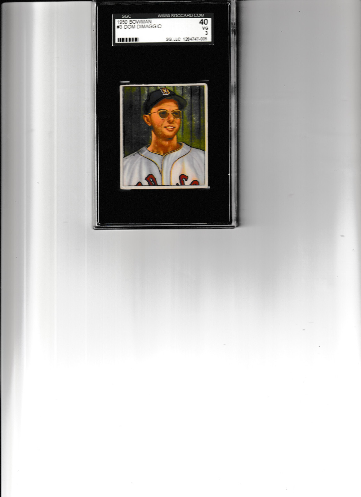 1950 BOWMAN #3  DOM  DiMAGGIO CLEAN BACK GRADED SGC 3