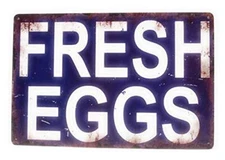 Fresh Eggs Uniqe Metal Tin Sign, Barn Sign, Farmer Sign, Eggs Sign, Chicken Coop