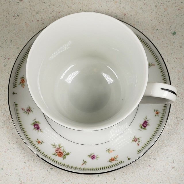 Abingdon Fine Porcelain China Made in Japan Rose Pattern Cup w/6 In