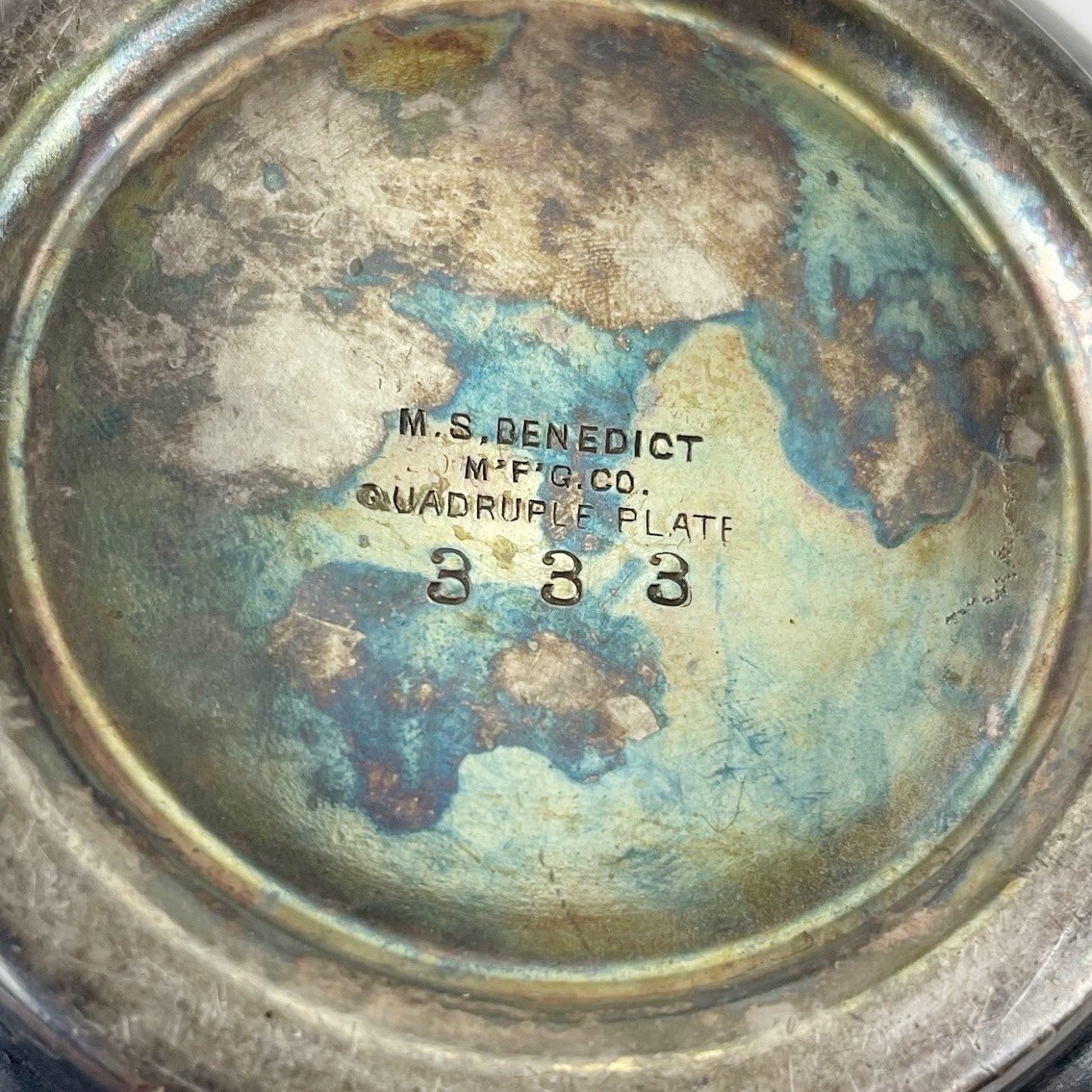 Antique Quadruple Silver Plate Sugar & Creamer Set Lidded Benedict