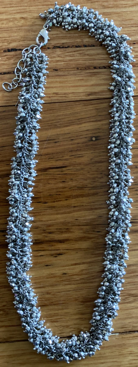 Lovely Unique Silver Tone Necklace Costume Jewellery