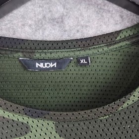 Nuon Shirt Mens Extra Large Green camo Short Sleeve Round Neck Casual 11306
