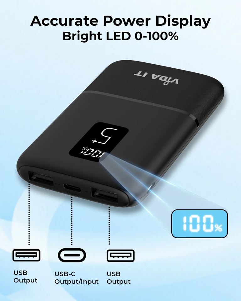 Compact 5000mAh Portable Charger Power Bank Battery Pack for Samsung Cell Phone - Image 2 of 4