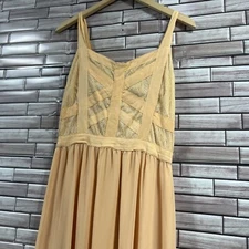 Lucy Paris L womens dress long Peach Flowy Sleeveless Maxi fit & flare sleeveles