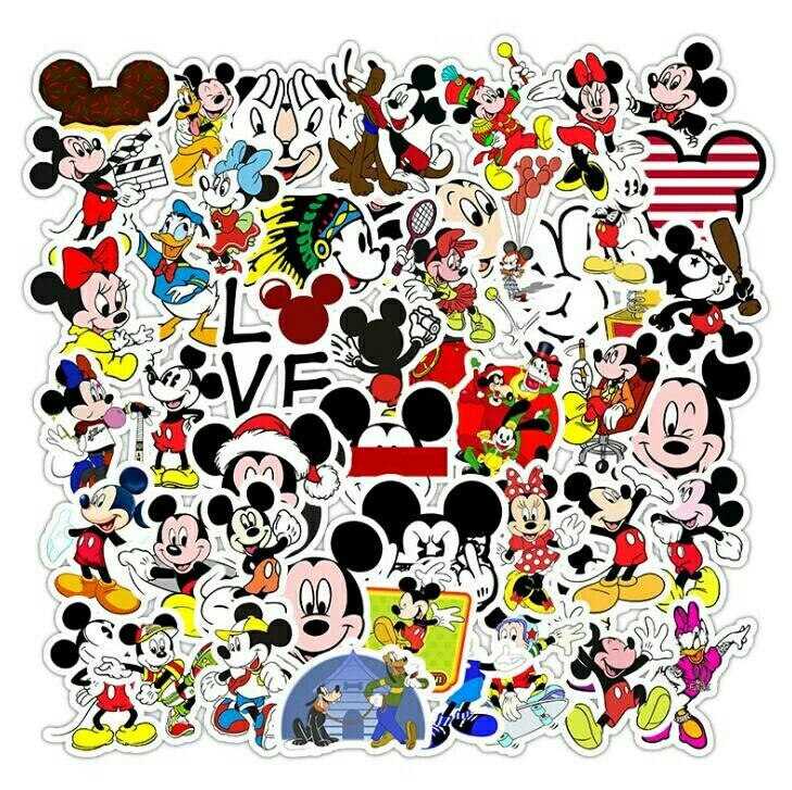 50 Pegatinas MICKEY MOUSE, MINNIE MOUSE, DISNEY