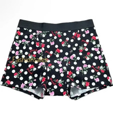 Victoria's Secret  PINK Sold Out  Boyshort Period Panty Black Floral Polka Dot M