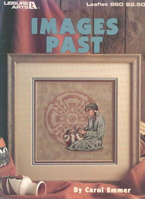 IMAGES PAST NATIVE INDIAN WESTERN CROSS STITCH NEEDLE POINT 10 x 10 3/8 INCHES