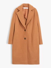 See By Chloé Cocoon Wool Coat, Camel, Size 14