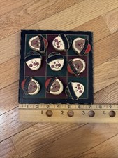 Vintage Christmas Snowman  Santa Wooden Tic Tac Toe Board/ Game Collectible EUC