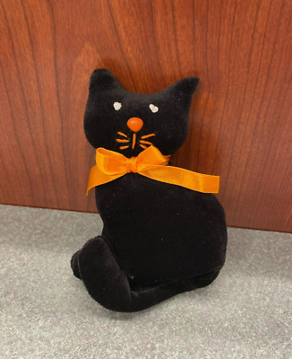 Dan Dee 5'' Halloween Black Cat Beanbag Plush Bean Bag Friends Dandee Orange Bow
