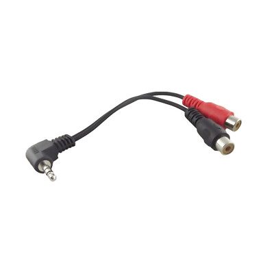 3.5mm 1/8'' Male Stereo Right Angled To 2 RCA Female Audio Y Video Adapter Cable