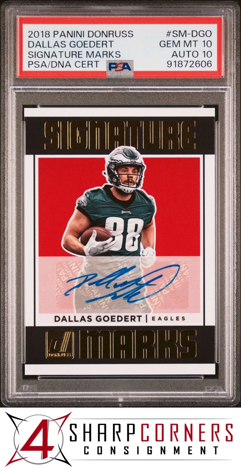 Dallas Goedert Panini Donruss Signature Marks #SMDGO Blue