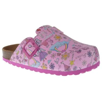 Supersoft Mädchen Pantolette Clog kleine Prinzessin rosa Gr.27-36
