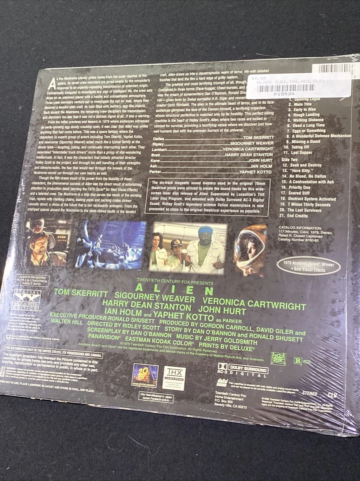 Alien - Widescreen Ridley Scott (Laserdisc, 1995) - Brand New - Factory SEALED! - Image 4 of 4