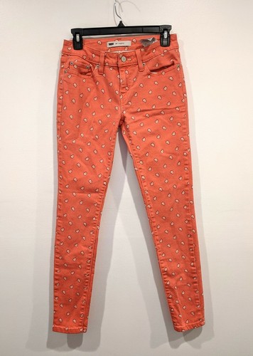 Levis 535 Leggings Size 28 All Over Paisley Print Pink Stretch Straight  Skinny | eBay