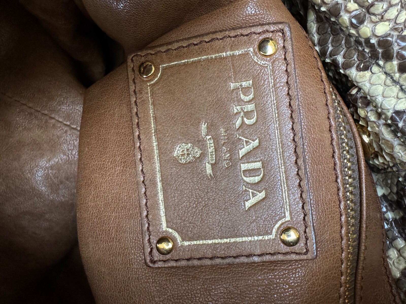 Prada python leather shoulder bag - image 14