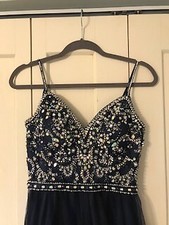 Morilee Sequin Formal Navy Dress