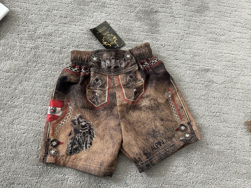 NWT ALPIN Kids SHORTS Swim Truck VINTAGE OKTOBERFEST DIRNDL TYROL Size 24M 2T