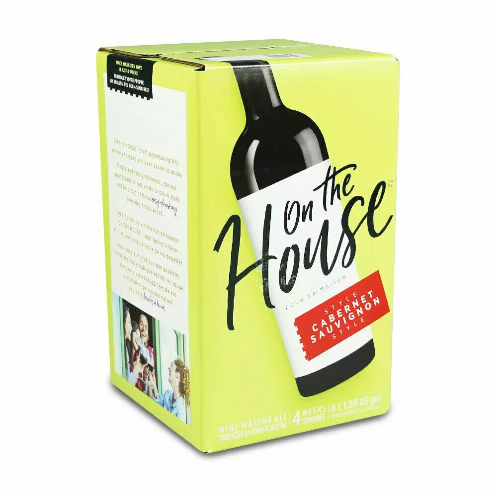 On The House Cabernet Sauvignon Wine Making Kit 30 bottles Fast Delivery P&P UK