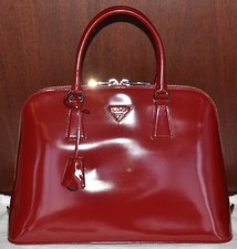 Genuine Prada Handbag BL0836 Ruby Promenade Leather Handbag with Shoulder Strap